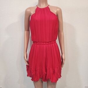 HALSTON HeritagePleated Flounce Blouson Mini Cocktail Dress Size 0
